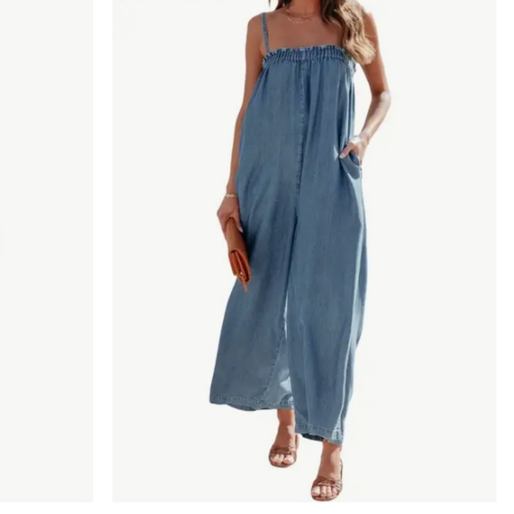 Blue Denim Jumpsuit ( L) - Picture 4 of 5